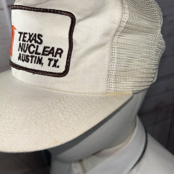 K Brand Texas Nuclear Hat Cap SnapBack White Mesh Trucker Patch Logo Austin TX - Picture 7 of 9